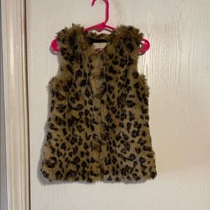 Cherokee Leopard Print Faux Fur Vest